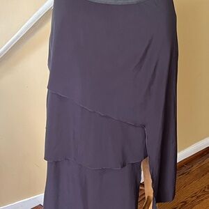 Renee Armstrong Chic Charcoal Layered Midi Skirt